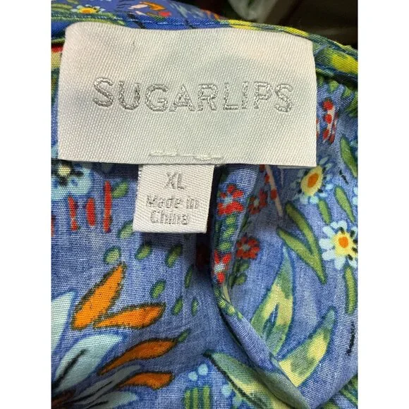 SUGARLIPS V-Neck Smocked Waist Tiered Maxi Dress Cotton Spring Easter XL EUC - Picture 5 of 7